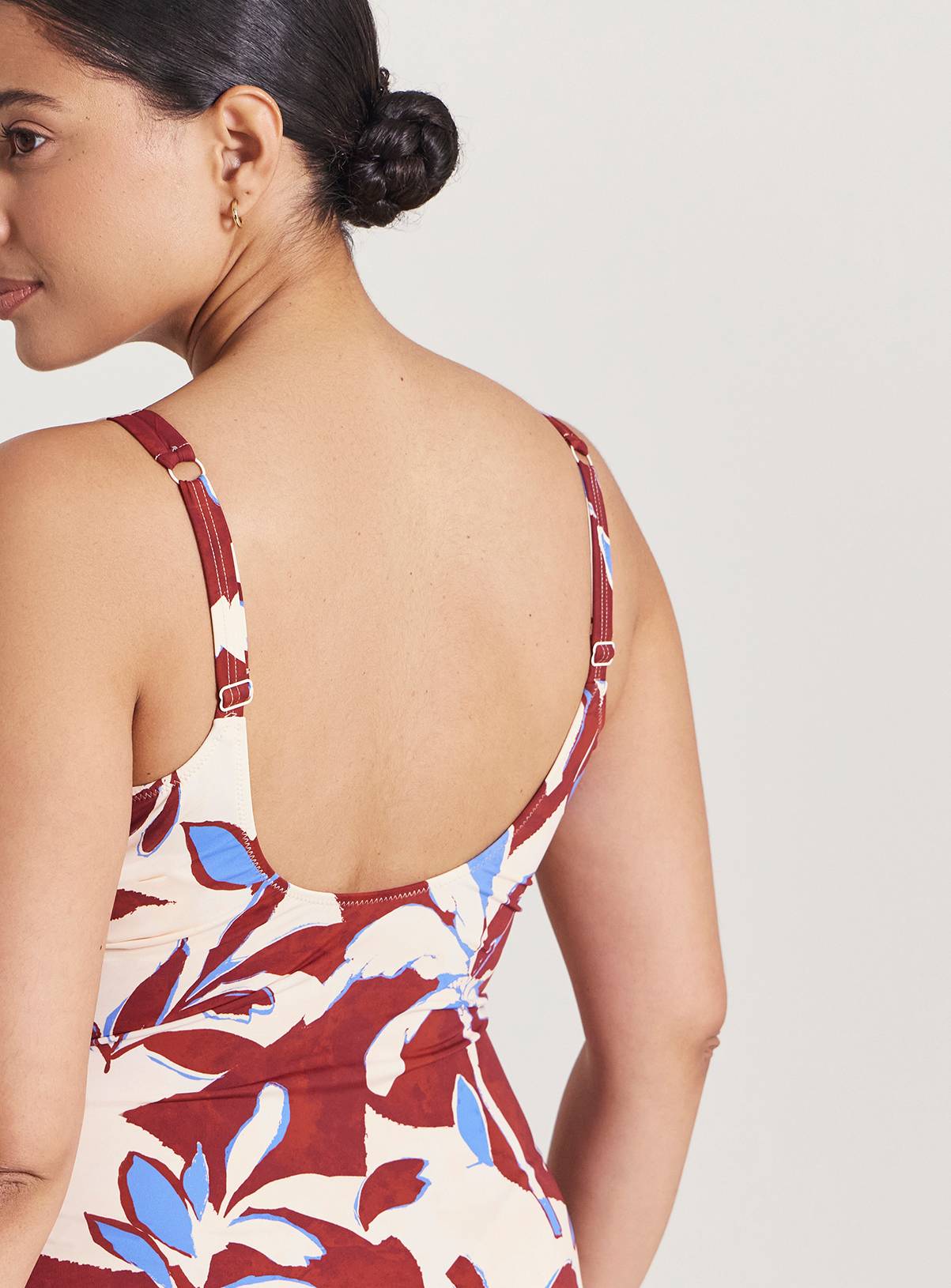 SIMPLY BE Magisculpt Lose Up To An Inch Tummy Control Swimsuit Leaf Print 32 - Image 2
